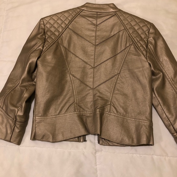Gold/Tan Daytrip Leather Jacket Small - Picture 4 of 5